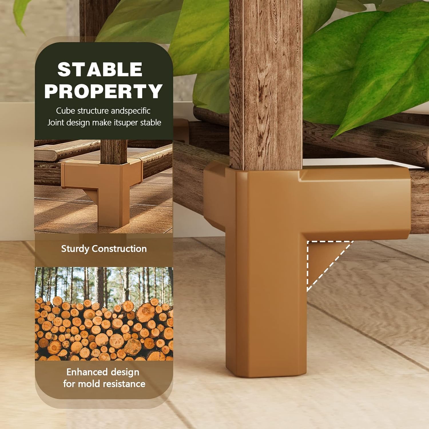 Indoor/Outdoor Wood Planter Holder 