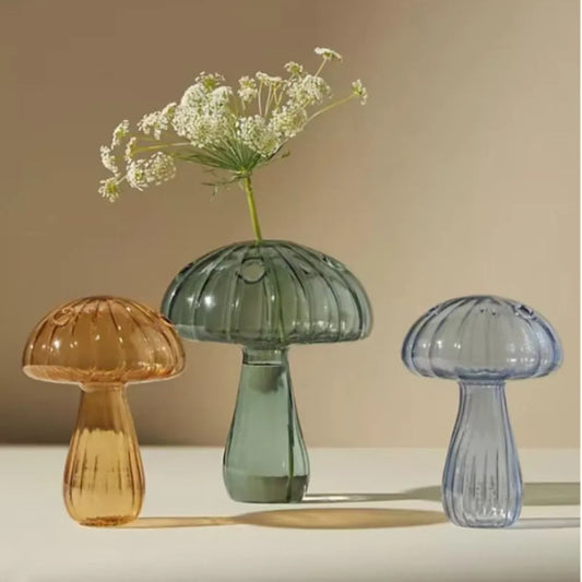 Transparent Mushroom Vase Planter 